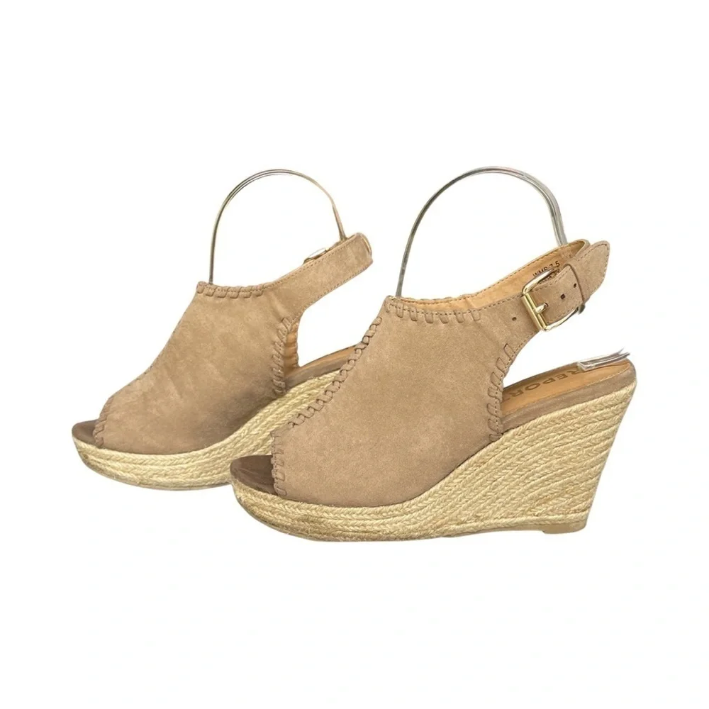 REPORT Espadrille Peep Toe Wedges size 7.5